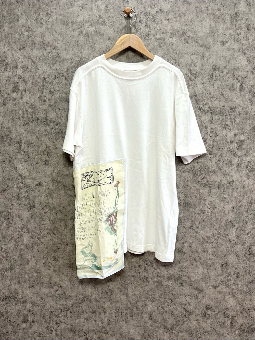 Dior White Short-Sleeve Tee with Artistic Patch